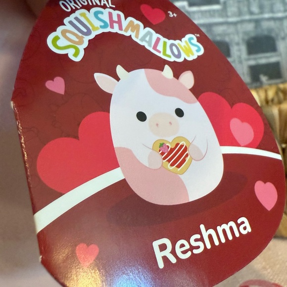 NWT Squishmallows Reshma Cow Valentine Plush 12 Inch - Picture 5 of 7